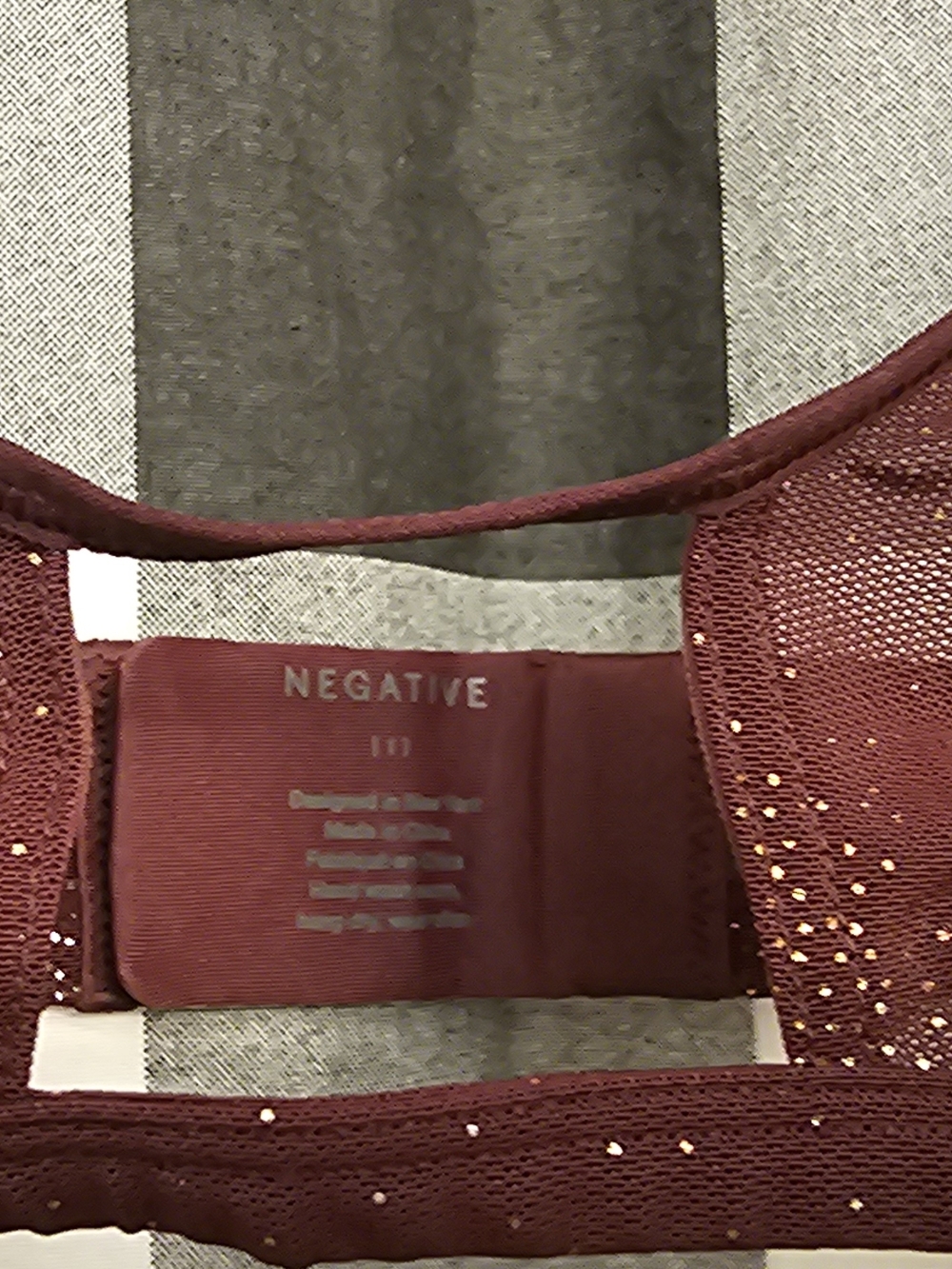 Negative Underwear Maroon Sparkle Wireless Bralette - Picture 2 of 6